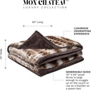 Mon Chateau Premium Reversible Luxury Faux Fur Throw for Couch, Sofa, or Bed - Plush Cozy Soft Blanket for Sleeping or Home Décor, 60" x 70" (Ruched Dark Brown) by CozyNest Decor