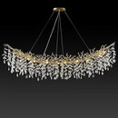 Modern Crystal Gold Chandelier,72" Large Rectangular Chandeliers for Dining Room, Tree Branch Crystal Lving Room Chandelier,Dining Room Over Table Chandeliers,Fixture Height-Adjustable by CozyNest Decor
