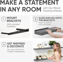 Homeforia Gray Floating Shelf 48 inch, High End Solid Real Wood 48inch Floating Shelves for Wall Mounted, Grey Wooden 48 inches Long Floating Shelves, Heavy Duty Bracket, 48 X 6.5 X 1.75 in, Set of 2 by CozyNest Decor