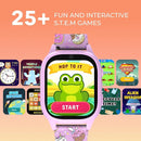 PlayZoom 4 Kids Smartwatch, Educational Tech Toy – 25+ Games, Selfie Camera, Audiobooks, Step Tracker, Water‑Resistant, Parental Controls, Long Battery, Ages 4‑12, Pink Donuts by TinyTreasures Baby Boutique