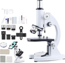 Microscope for Adults Kids, 40X-2000X Microscope Kit with Adjustable Brightness LED, Slides, Biological Compound Microscopes for School Lab Home Education, Gifts for Children Students by TinyTreasures Baby Boutique
