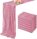 6 Pack Dusty Rose 10FT Cheesecloth Table Runner 20 x 120 Inch Long Rustic Gauze Fabric Cheese Cloth Table Runner for Wedding Bridal Baby Shower Table Decorations Boho Sheer Birthday Party Table Decor by CozyNest Decor