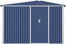 Metal Outdoor Storage Shed 10FT x 6FT with Firewood Storage, Steel Utility Tool Shed Storage House with Sliding Door, Metal Sheds Outdoor Storage for Backyard Garden Patio Lawn, Blue by GreenHaven Gardens