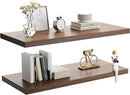 Wall Shelf Set of 2, Walnut Floating Shelves 36 in W x 10 in D x 1 in H, Wooden Floating Wall Shelf with Invisible Brackets for Living Room/Bedroom/Bathroom/Kitchen Storage and Decor by CozyNest Decor