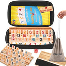 Upgraded Rummy Cube Game Set 6 Plays with 6 Wooden Holders and 162 Rummy Tiles, Travel and Family Board Game for Adults and Kids by TinyTreasures Baby Boutique