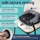 Hiccapop NeoBoost Inflatable Toddler Booster Seat for Dining Table – Portable, Quick-Inflate Design – Anti-Slip Base, Secure Straps, Easy-Clean – Perfect for Home & Travel, Black/Gray by TinyTreasures Baby Boutique