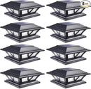 SIEDiNLAR Solar Post Lights Outdoor 2 Modes LED Deck Fence Cap Light for 4x4 5x5 6x6 Posts Patio Garden Decoration Warm White/Cool White Lighting Black (8 Pack) by GreenHaven Gardens