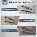 4 Pack Heavy Duty Garage Wall Shelving Set (1.5x4ft), Wall Mounted Garage Shelves 1000lbs Capacity, 18"x96" Shelf Storage Rack Floating Shelves, Black by GreenHaven Gardens