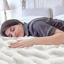 BEDELITE Faux Fur Throw Blanket for Couch, Soft and Cozy Boho Ruched Fluffy Blanket, Warm Plush Fuzzy Faux Rabbit Fur Blanket for Women Gift (Cream, 50"x 60") by CozyNest Decor
