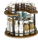 2 Tier Lazy Susan Organizer,2-Tier Spinning Spice Rack with Stable Carousel Base & 4 Height Settings for Cupboard Kitchen Countertop Dining Table Cupboard (Round) by CozyNest Decor
