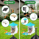 Smart Bird Feeder Pole with Squirrel Baffle & Bath-Heavy Duty Adjustable 3-6.6ft Universal Stand Mount for Backyard&Outdoor Bird Houses/Cameras (80'Pole-Baffle) by GreenHaven Gardens