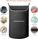 XL Hanging Laundry Hamper Bag, Black Door Hanging Hamper with Large Openging Hanging Laundry Hamper Storage Bag Large Size 36X22 Inch (Black) by CozyNest Decor