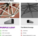 PURPLE LEAF 11ft Solar powered LED Patio Umbrella Outdoor Round Umbrellas Large Cantilever Umbrella with LED lights Windproof Offset Umbrellas Sun Umbrella for Garden Deck Pool Patio, Brick Red by GreenHaven Gardens