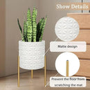 ARNIS Modern Planter Pots, Set of 2 Large Planters with Stand, Decorative Planters, Metal Pots with Drainage Holes for Living Room, Office, Garden or Balcony, 10.5 &12.25 Inch, Matte White by CozyNest Decor
