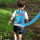 Accmor Toddler Backpack Leash with Anti Lost Wrist Link, Cute Mini Child Walking Harnesses Keep Kids Close Back Pack Rope Tether Rein for Baby Boys (Light Blue/Dino) by TinyTreasures Baby Boutique