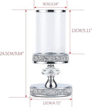 Candle Holder for Pillar Candle, Pillar Candle Holders for Wedding, Coffee Dining Table, Christmas, Table Centerpieces, Home Décor ZXC048D (1 Crystal Ball) by CozyNest Decor