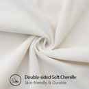 decorUhome Chenille Soft Throw Pillow Covers 20x20 Set of 2, Farmhouse Velvet Neutral Decorative Euro Pillow Covers with Stitched Edge for Couch Sofa Bed Home Decor, Cream White by CozyNest Decor