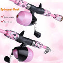 ODDSPRO Kids Fishing Pole Pink, Portable Telescopic Fishing Rod and Reel Combo Kit - with Spincast Fishing Reel Tackle Box for Girls, Youth by TinyTreasures Baby Boutique