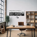 LevvArts New York Canvas Wall Art Black and White City Skyline Picture Panoramic Photo Canvas Print Modern Home Office Living Room Wall Decoration Ready to Hang 20"x55" by CozyNest Decor