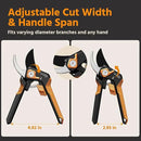 PrunePro Pruning Shears for Gardening Professional Bypass Hand Pruner Stainless Steel Sharp Blade Garden Scissors Plant Flower Garden Clipper Orange 2 Pack by GreenHaven Gardens