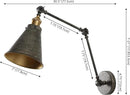 JONATHAN Y JYL7462D Rover 7" Classic Industrial Metal Adjustable Arm LED Wall Sconce, Rustic Dark Gray/Brass Gold for Bedroom, Bathroom, Vanity by CozyNest Decor