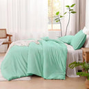 Litanika Comforters Mint Green King Size, 3 Pieces Lightweight Solid Bedding Set & Collections, All Season Fluffy Bed Set (104x90In Comforter & 2 Pillowcases) by CozyNest Decor
