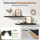 36"x6.8"x1.6" Slanted Floating Wall Shelves 2-Pack - Rustic Black Finish, Heavy-Duty Solid Wood Design with Hidden Brackets - Perfect for Living Room, Kitchen, Bathroom, or Office by CozyNest Decor