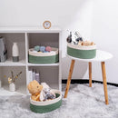 Shelf Storage Baskets for Organizing|Cute Basket for Closet&Blanket Storage|Small Woven Baskets to Store Toys,Books,etc.-13x8.66x5.11’’ Cotton Rope,Stylish,Oval 3 Packs Off White&Green by TinyTreasures Baby Boutique
