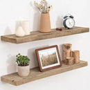 Floating Shelves, 8 Inch Deep Rustic Solid Reclaimed Wood Wall Shelves for Storage, Wall Mounted Display Shelving with Invisible Heavy-Duty Metal Bracket, 30 Inch Width Set of 2, Natural by CozyNest Decor