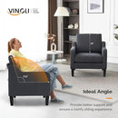 VINGLI Accent Chairs for Living Room Chairs Mid Century Modern Chair Sofa Chair Upholstered Arm Chair with Scooped Arms for Bedroom, Apartment, Office, Studio, Waiting Room, Play Room by CozyNest Decor