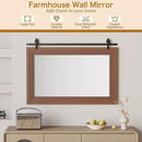ALBAD Farmhouse Wood Framed Wall Mirror, Natural Wood and Framed Wall Mounted Bathroom Vanity Mirror for Farmhouse Decor, Vertical or Horizontal Hanging by CozyNest Decor