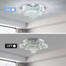 21 Inch Crystal Chandelier LED Flush Mount Ceiling Light Fixtures Luxury Chandeliers for Living Room Bathroom Bedroom Entrance Dining Room(Cool White) by CozyNest Decor