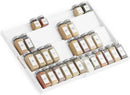 SpaceAid Bamboo White Spice Drawer Organizer, (Need 3" Deep Drawer) Expandable 4 Tier Spices Rack for Cabinet, Kitchen Seasoning Storage Insert (Jars Not Included, From 12" to 23" Wide) by CozyNest Decor