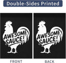 Awesome Sauce Rooster Garden Flag Art Banners House by GreenHaven Gardens
