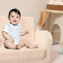 Kids Chairs for Toddler, 2-in-1 Toddler Soft Sherpa Couch Fold Out, Convertible Sofa to Lounger for Girls and Boys, Cream by CozyNest Decor