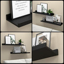 Long Floating Shelves, 2 Set Modern Black Wall Shelf for Bedroom, Nursery Book Shelf with Lip, Picture Ledge Shelf for Living Room Bathroom Kitchen - Black,23.6 In by TinyTreasures Baby Boutique