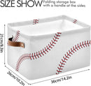 Storage Basket Bin Baseball Organizer Basket Collapsible Shelf Basket Cube with handle for Nursery Bedroom Bathroom by TinyTreasures Baby Boutique