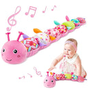 Sumobaby Infant Baby Musical Stuffed Animal Toys for 0-3-6-12 Months,Multi Sensory Toys with Crinkle and Rattles, Tummy Time Toys for Newborn Boys Girls, Caterpillar, Pink by TinyTreasures Baby Boutique