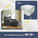 Giant Bean Bag Chairs for Adults, Oversized Chaise Lounge Chair Indoor with Memory Foam - Plush Boneless Lounger & Ottoman for Bedroom, Living Room, Gaming & Reading, Lazy Floor Sofa Chair, Gray by CozyNest Decor