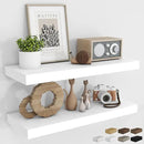 RICHFOCUS 31.5Inch Floating Shelves for Wall 2 Pack Shelves for Bedroom|Kitchen|Bathroom Wall Mounted Rustic Wood Floating Shelf with Invisible Brackets for Books|Storage|Decor, White by CozyNest Decor