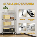 1000 lbs 4 Tier Shelf Metal Storage Shelves Wire Rack Closet Organizers for Garage Kitchen Bathroom Laundry Chrome 11.8" D x 25.6" W x 45.5" H by CozyNest Decor