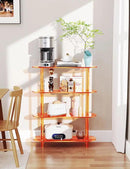 Clear Bookshelf, Acrylic Bookcase with Open Book Shelf for Office Living Room Bedroom (4 Tier Orange) by CozyNest Decor