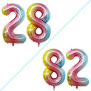 GOER Number 28 Balloons for 28th Birthday Party Decorations,42 Inch Jumbo Foil Helium 82 Balloons for 82nd Birthday Party Decoration (Rainbow) by TinyTreasures Baby Boutique