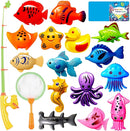 CozyBomB™ Kids Fishing Bath Toys Game | Magnetic Floating Toy Magnet Pole Rod Net, Plastic Floating Fish Toddler Pool Education Teaching and Learning Colors Birthday Age 3 4 5 6 Year by TinyTreasures Baby Boutique