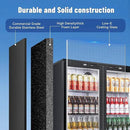 Tylza Back Bar Cooler With 2 Glass Doors, 200L Under Counter Back Bar Refrigerator with LED Lighting, Safety Locks, Counter Height Bar Beverage Cooler for Beer, Soda Drinks, Wine, Black by CozyNest Decor
