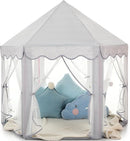 Monobeach Princess Tent Girls Large Playhouse Kids Castle Play Tent with Star Lights Gift Toy for Children Indoor and Outdoor Games, 55'' x 53'' (DxH) (Grey) by TinyTreasures Baby Boutique