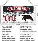 Warning Sign, Turtle Warning Wood Plaque Sign, Funny Door Signs, Decorative Wood Hanging Suspension Plaque, Farmhouse Wooden Wall Decor, Outdoor Hanging Wooden Signs by CozyNest Decor