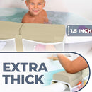 Comfortable Baby Bath Kneeler and Elbow Rest Pad Set – Thick Memory Foam Bath Kneeling Pad with Elbow Support – Baby Bathtub Cushion with Toy Organizer for Bathing Infant or Toddler - Beige by TinyTreasures Baby Boutique