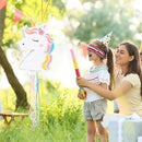 WERNNSAI Foldable Unicorn Piñata - Pull String Unicorn Birthday Party Supplies Extendable Unicorn with Blindfold Bat and Tassels Unicorn Birthday Party Decoration Games Folding Piñatas for Kids by TinyTreasures Baby Boutique