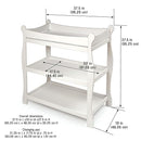 Badger Basket Sleigh Style Baby Changing Table - Nursery Diaper Station with Safety Rails, Foam Pad, and Two Storage Shelves - Nursery Organizer - White by TinyTreasures Baby Boutique